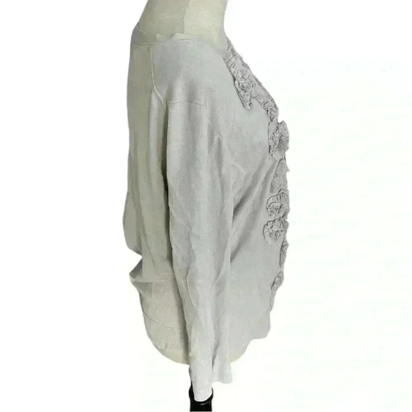 Chelsea & Theodore THEA Women’s XL Cardigan Sweater Light Tan Flowers - Picture 3 of 8